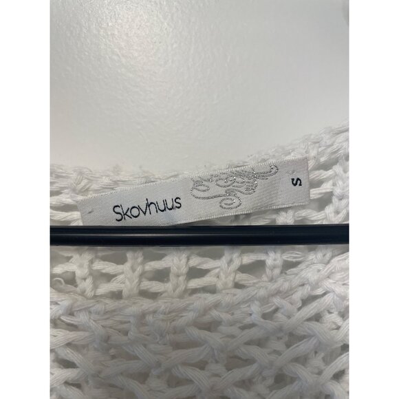 Skovhuus Womens White Knit Sweater S Beach Vacation Boho - Picture 3 of 6